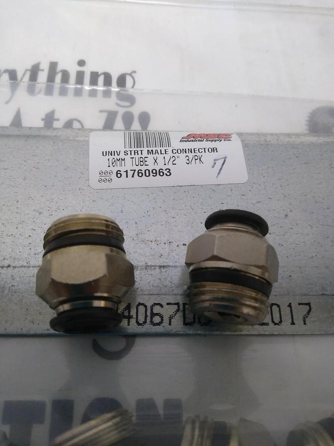 UNBRANDED,61760963,TUBE STRAIGHT MALE CONNECTOR 10MMX1/2 IN LOT OF 7 NOS