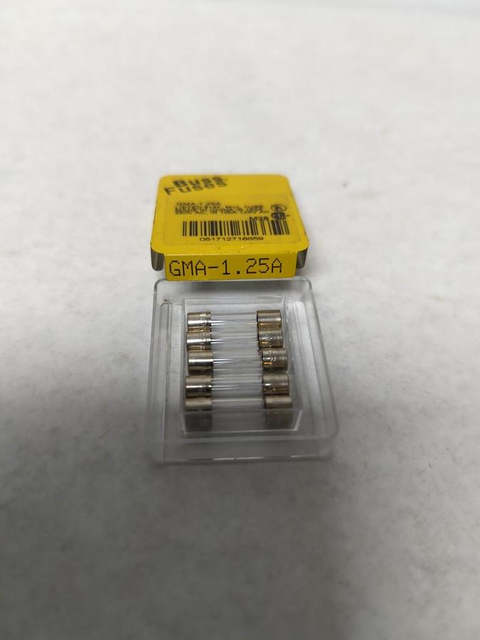 COOPER BUSSMANN,GMA-1.25A,GLASS FUSES PACK OF 5 NOS