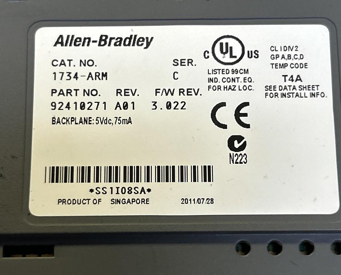 Used ALLEN BRADLEY,1734-ARM,ADDRESS RESERVE MODULE