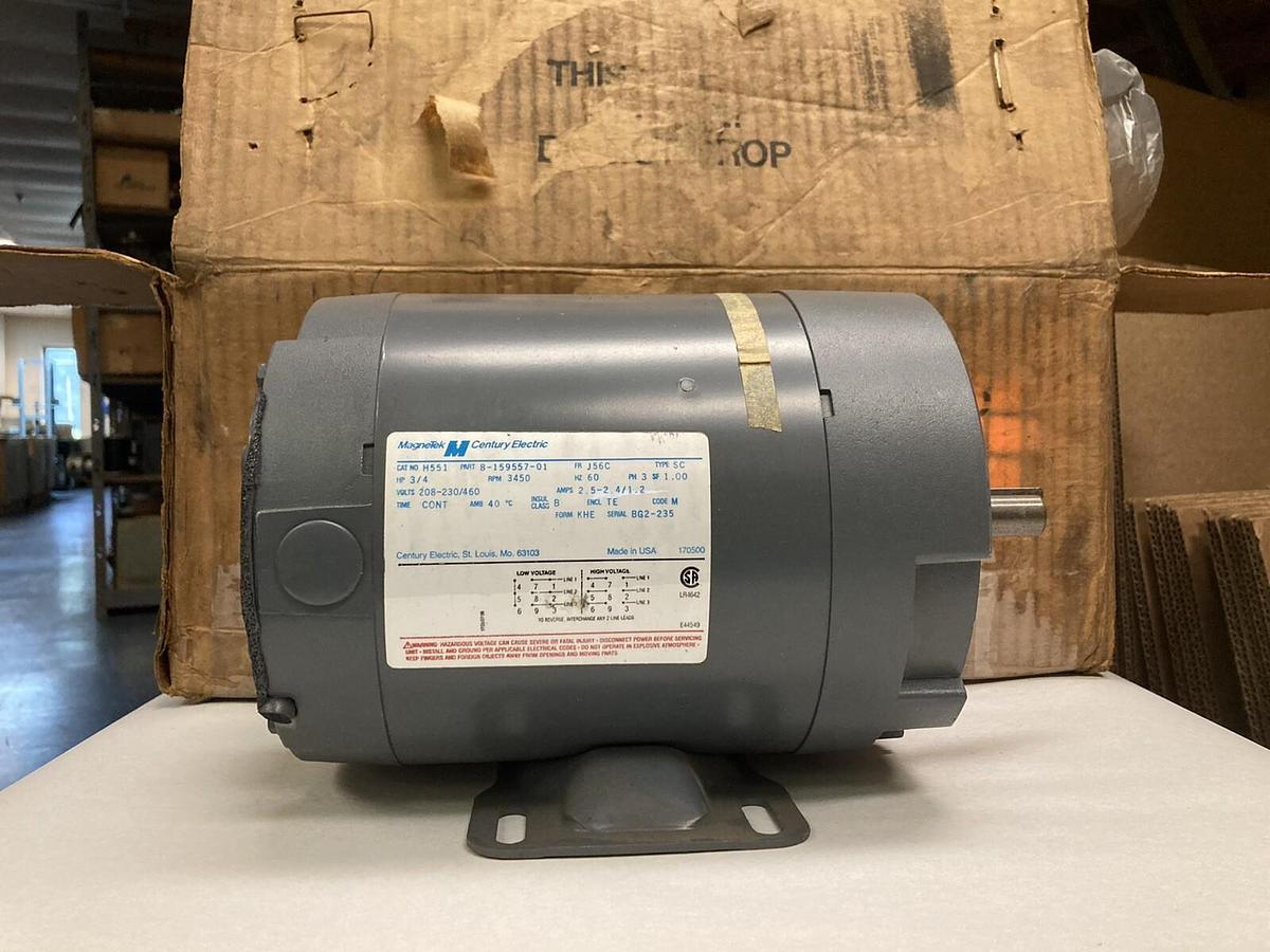 Magnetek,8-159557-01,3/4 Hp AC Motor 3450 RPM 208-230/460 Volts J56C Frame