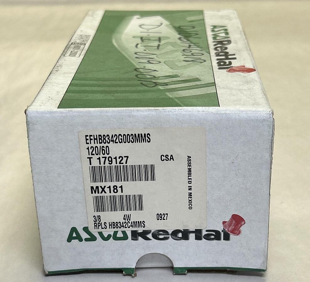 Used ASCO,EFHB8342G003MMS,SOLENOID VALVE 3/8INCH 4W 120V NEW