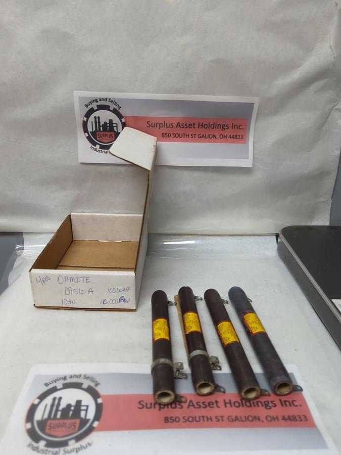 Used OHMITE,0956-A,RESISTOR 100W 10,000 OHMS LOT OF 4 PRE-OWNED