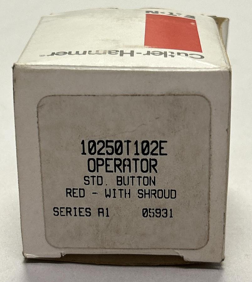 Used CUTLER HAMMER,10250T102E,RED OILTIGHT PUSHBUTTON OPERATOR NEW