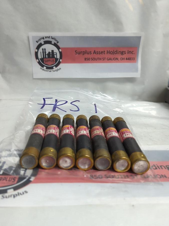 Used COOPER BUSSMANN,FRS-1,FUSETRON 1 AMP FUSE LOT OF 7 PRE-OWNED