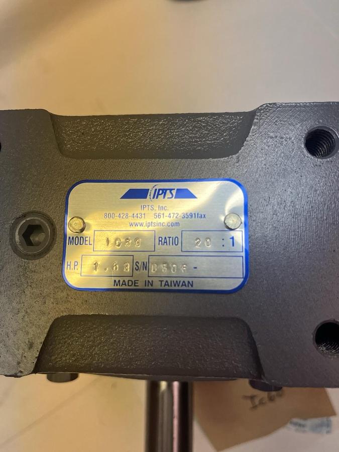 IPTS,IC60-20:1-L-56C,GEAR SPEED REDUCER RATIO 20 56C 1.63HP