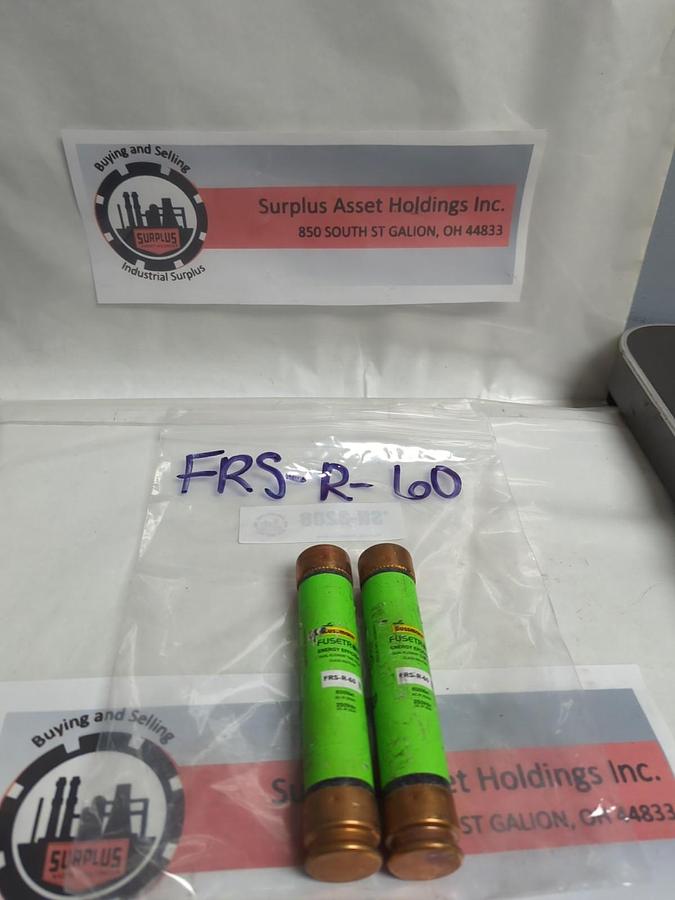 Used COOPER BUSSMANN,FRSR60,FUSETRON 60 AMP FUSE LOT OF 2 PRE-OWNED