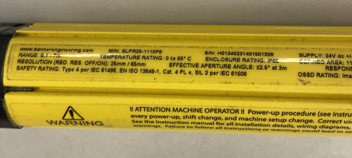 Used Banner,SLPR25-1110P8,Receiver SLPE25-1110P8 Emitter