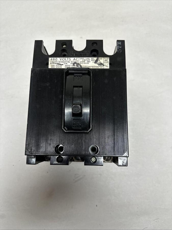 Used ITE,EH3-B020,20 AMP 3 Pole 480VAC Molded Circuit Breaker