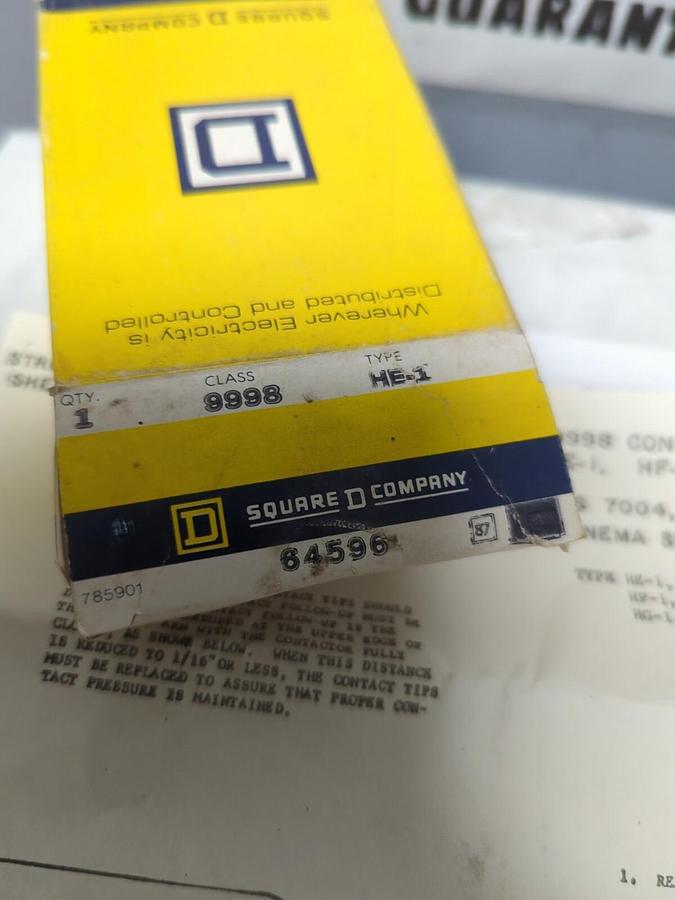 SQUARE D,64596,TYPE HE-1 CONTACT KIT NOS