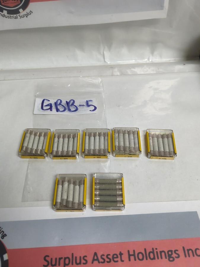 COOPER BUSSMANN,GBB-5,FAST ACTING 5 AMP FUSE LOT OF 35 NOS