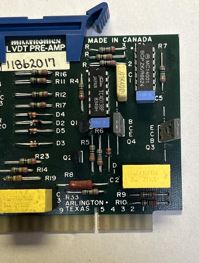 Used MILLTRONICS,11862017,VDT PRE-AMP CIRCUIT BOARD
