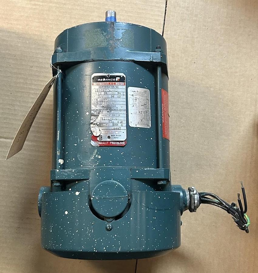 Used RELIANCE,CS,AC MOTOR 3/4HP 115/230V 1725RPM 1PH M56 FRAME