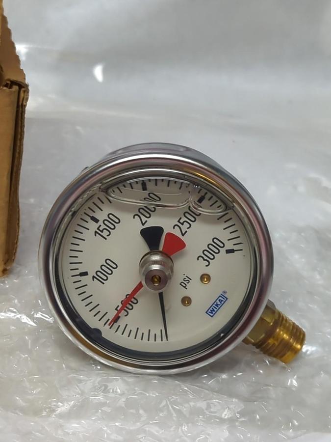 WIKA,9767150-0002,GAUGE RANGE 3000PSI 1/4 IN NPT BOTTOM CONNECTION 2-1/2 IN FACE