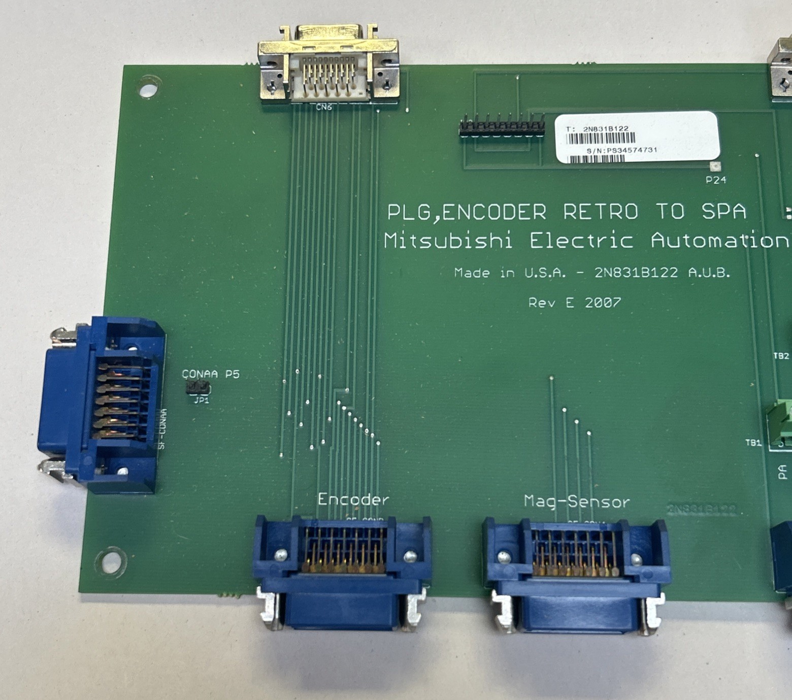 Used MITSUBISHI,2N831B122,PLG ENCODER RETRO SPA CIRCUIT BOARD
