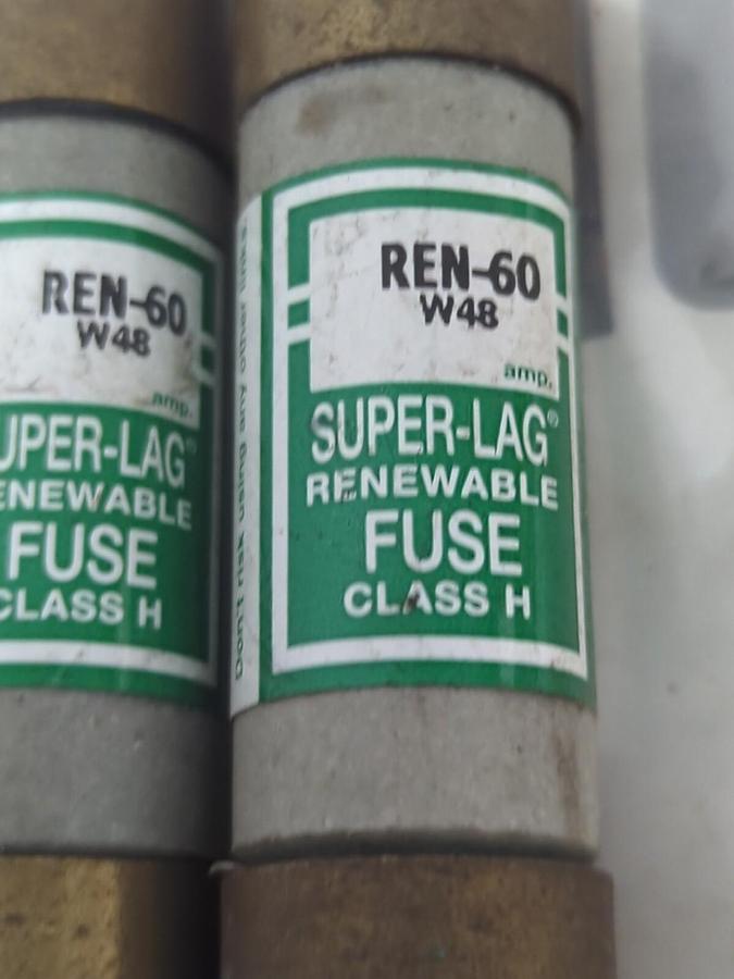COOPER BUSSMANN,REN-60,RENEWABLE FUSE LOT OF 2 NOS