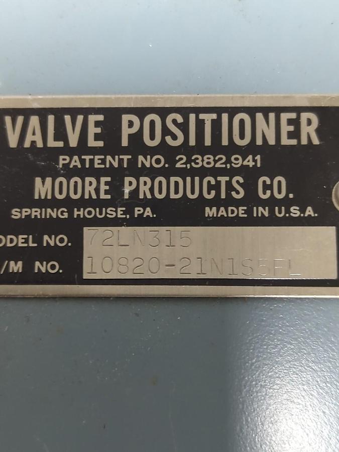 MOORE,72LN315,VALVE POSITIONER MISSING BOX NOS