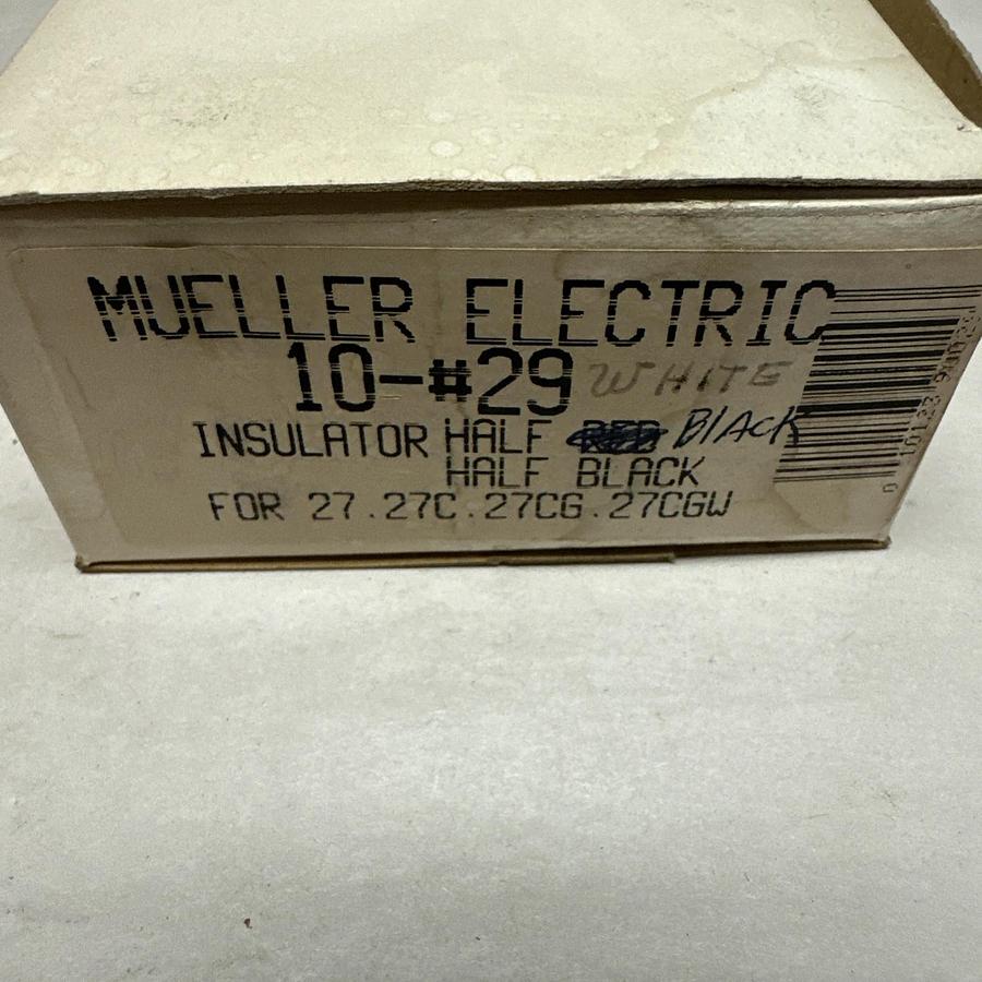 Mueller Electric,#29,Alligator Clip Insulator (3) White (9) Black box of 12