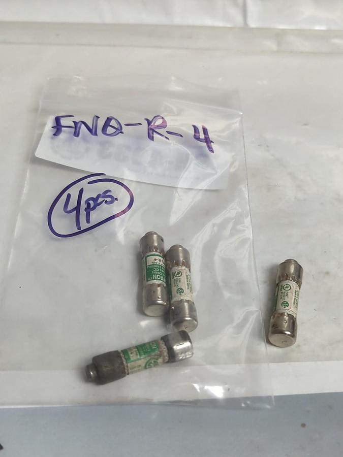Used COOPER BUSSMANN,FNQ-R-4,CC TRON 4 AMP FUSE LOT OF 4 PRE-OWNED