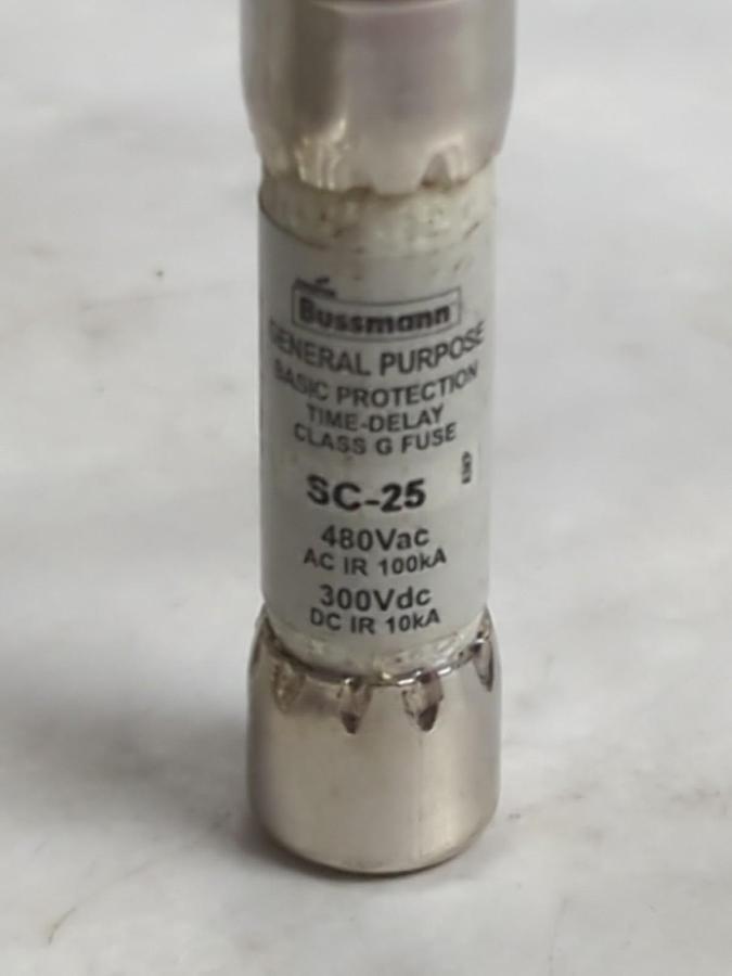 Used COOPER BUSSMANN,SC-25,GENERAL PURPOSE 25 AMP FUSE LOT OF 10 PRE-OWNED