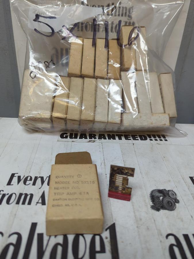 DAYTON ELECTRIC,5X116,HEATER COIL TRIP AMP 4.1 LOT OF 20 NOS