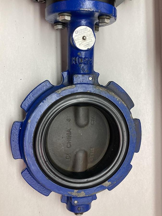 Used Grinnell,LC-8100-6G,Manual Iron Wafer Butterfly Valve 4 Inches Body C1
