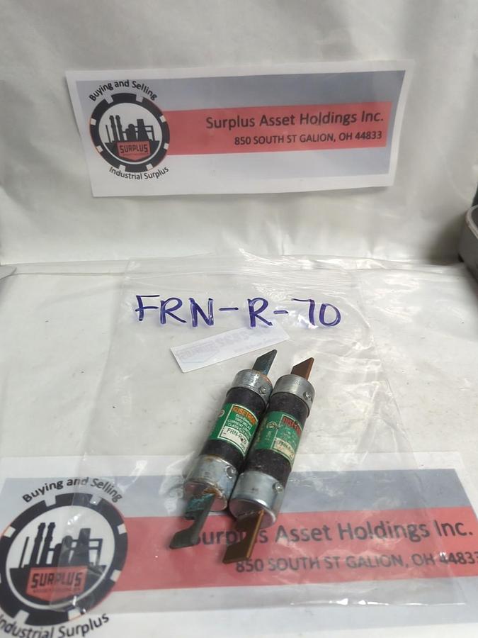 Used COOPER BUSSMANN,FRN-R-70,FUSETRON 70 AMP FUSE LOT OF 2 PRE-OWNED