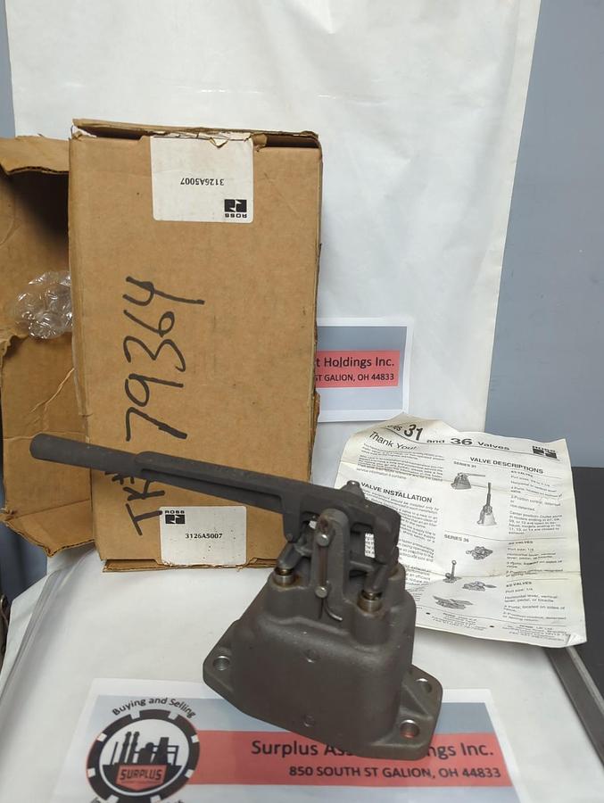 ROSS,3126A5007,HEAVY-DUTY HORIZONTAL HAND LEVER 4-WAY 3-POSITION NOS