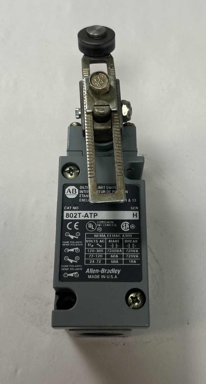 Used ALLEN BRADLEY,802T-ATP,OILTIGHT LIMIT SWITCH
