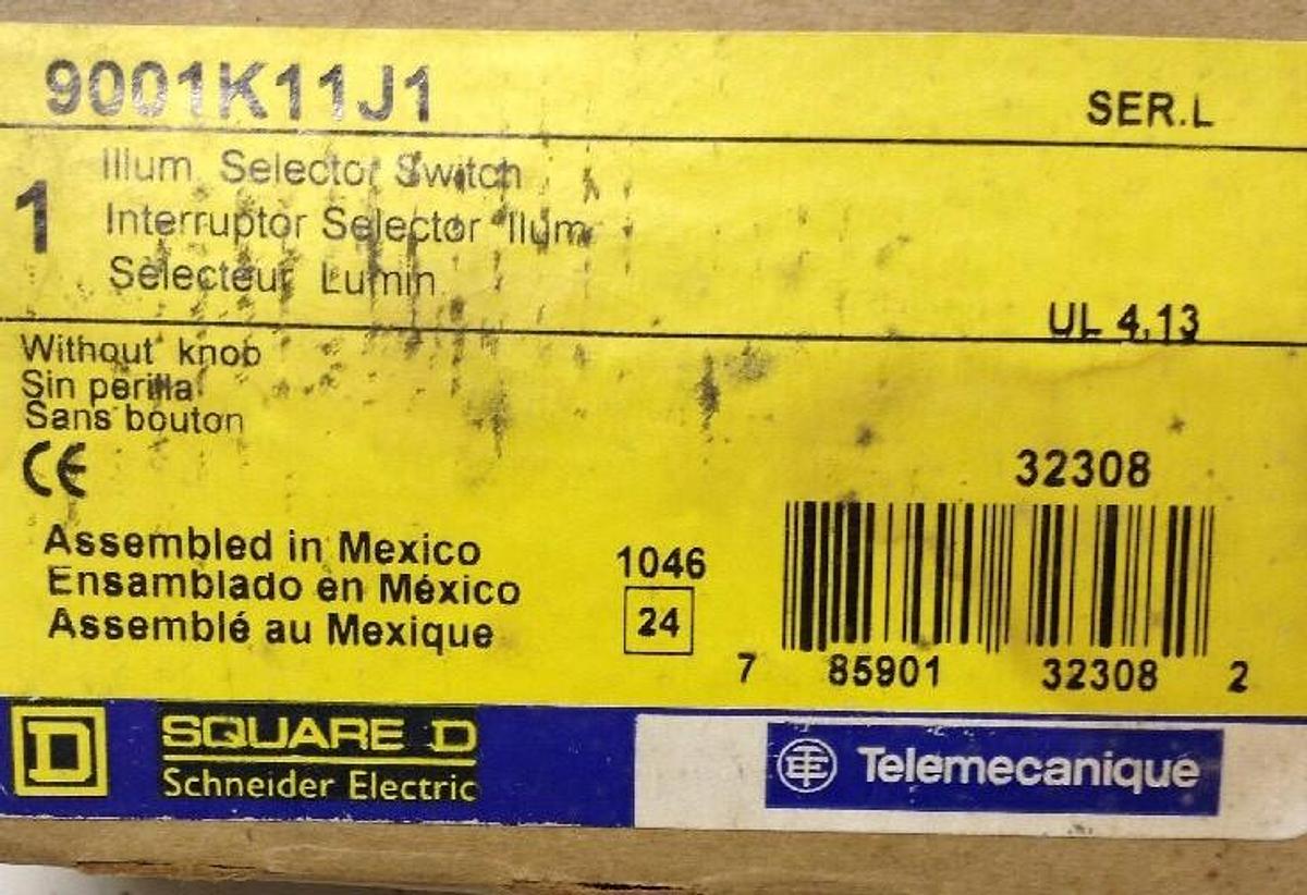 Square D,9001K11J1,Series L Illuminated Selector Switch Without Knob