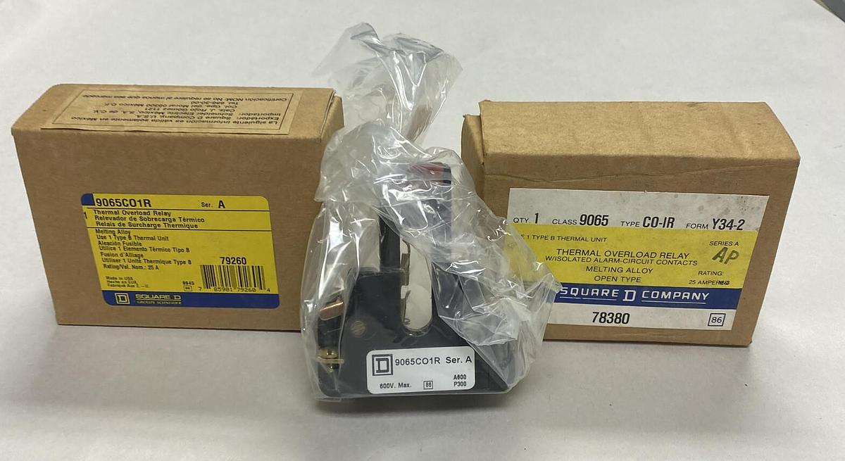 SQUARE D,9065-CO-1R,SER A OVERLOAD RELAY LOT OF 2 NEW