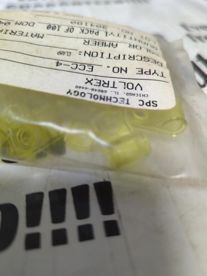 Used SPC VOLTREX,ECC-4,SINGLE LOOP AMBER PROPIONATE CLAMPS PACK OF 100 PCS NEW