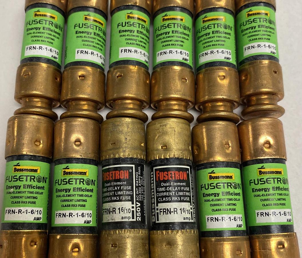 Bussmann,FRN-R-1 6/10,Fusetron Fuse Lot Of 12 NOS