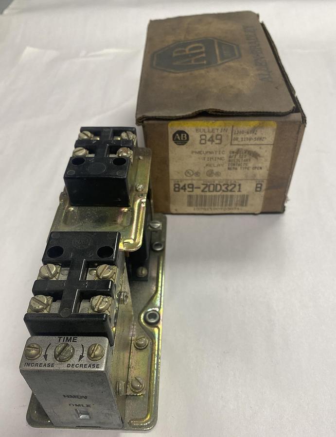 ALLEN-BRADLEY,849-ZOD321,SERIES B PNEUMATIC TIMING RELAY NEW