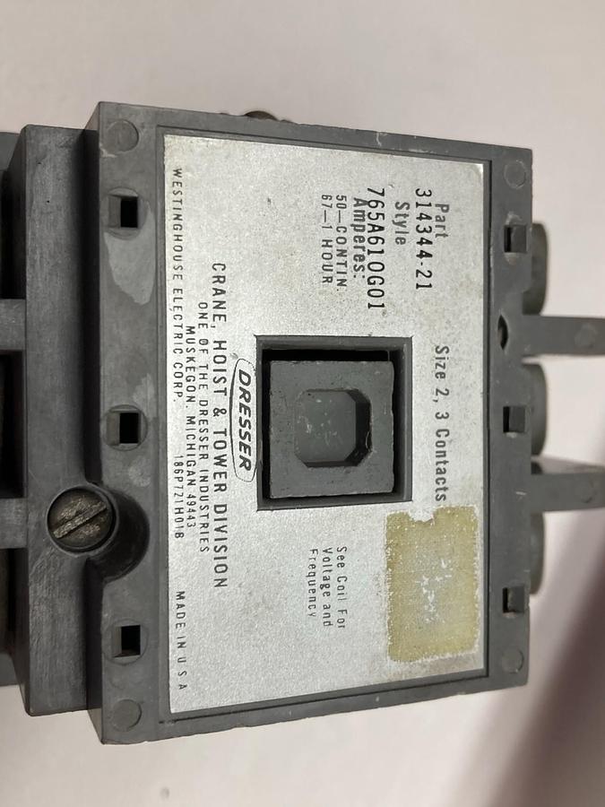 Used Westinghouse,Part 314344-21,Size 2 Starter 3 Contacts