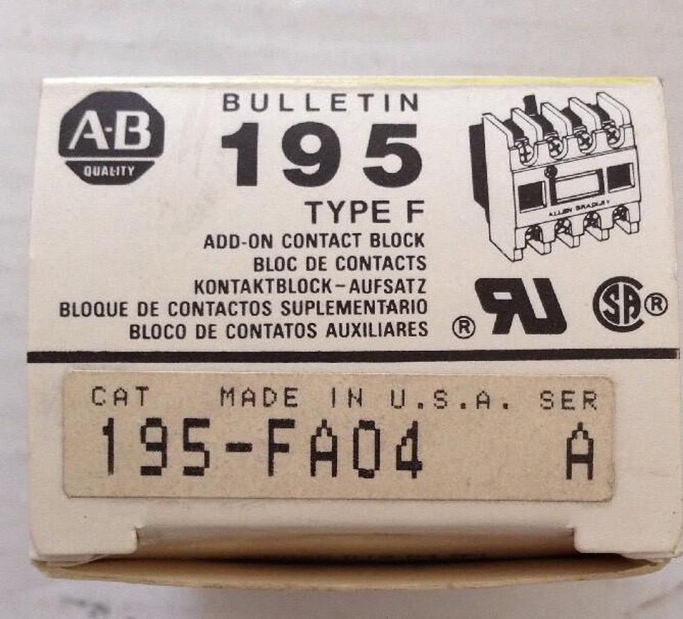 Allen-Bradley,195-FA04, Add On Contact Block LOT OF 4