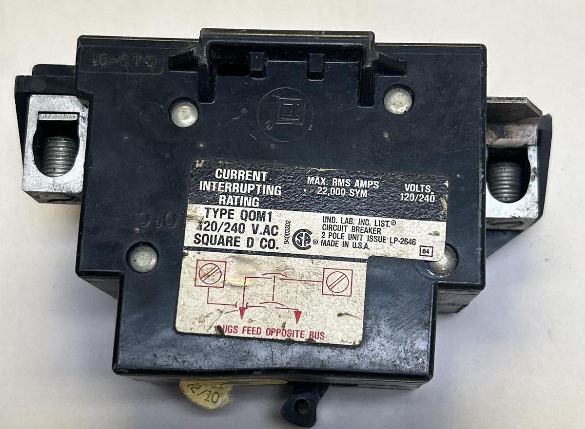 Used SQUARE D,Q0M100VH,CIRCUIT BREAKER 100A 120/240V 2P