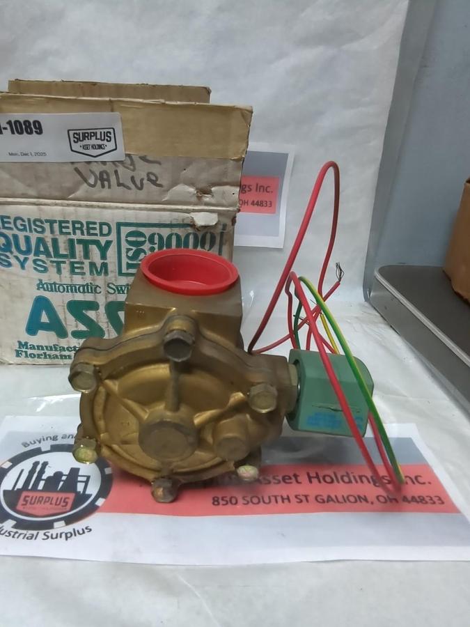 Used ASCO,8210G22,SOLENOID VALVE 1-1/2 INCH 5-150PSI PRE-OWNED