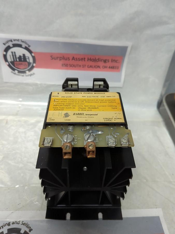 Used HARREL,PM-210F,SOLID STATE POWER MODULE SER 642 230V 10A PRE-OWNED