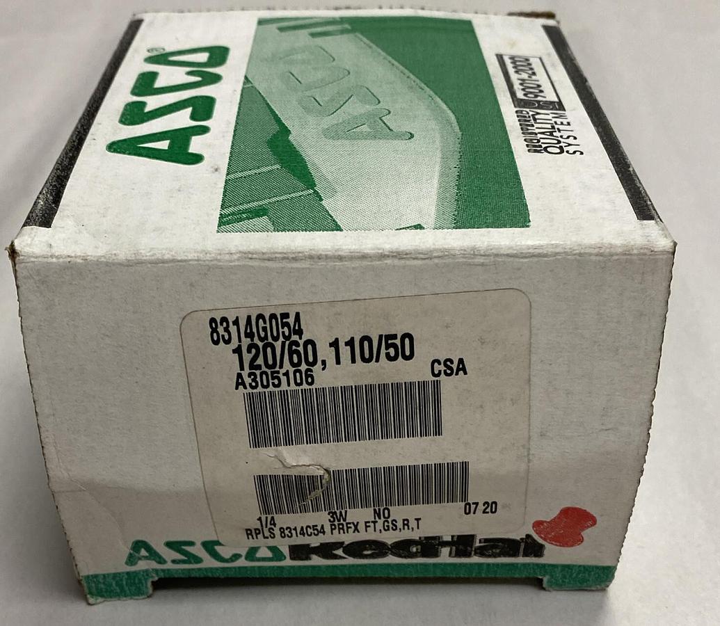 Asco,8314G054,Solenoid Valve 1/4 Inch 120V NOS
