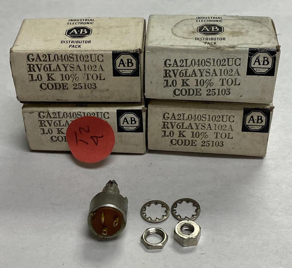 ALLEN-BRADLEY,GA2L040S102UC,RESISTOR 1.0KOHM LOT OF 4 NOS