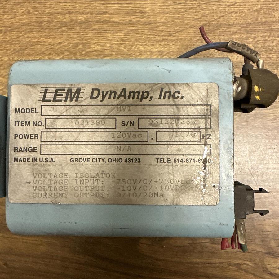 Used LEM DynAmp,021380,MVI Voltage Isolator