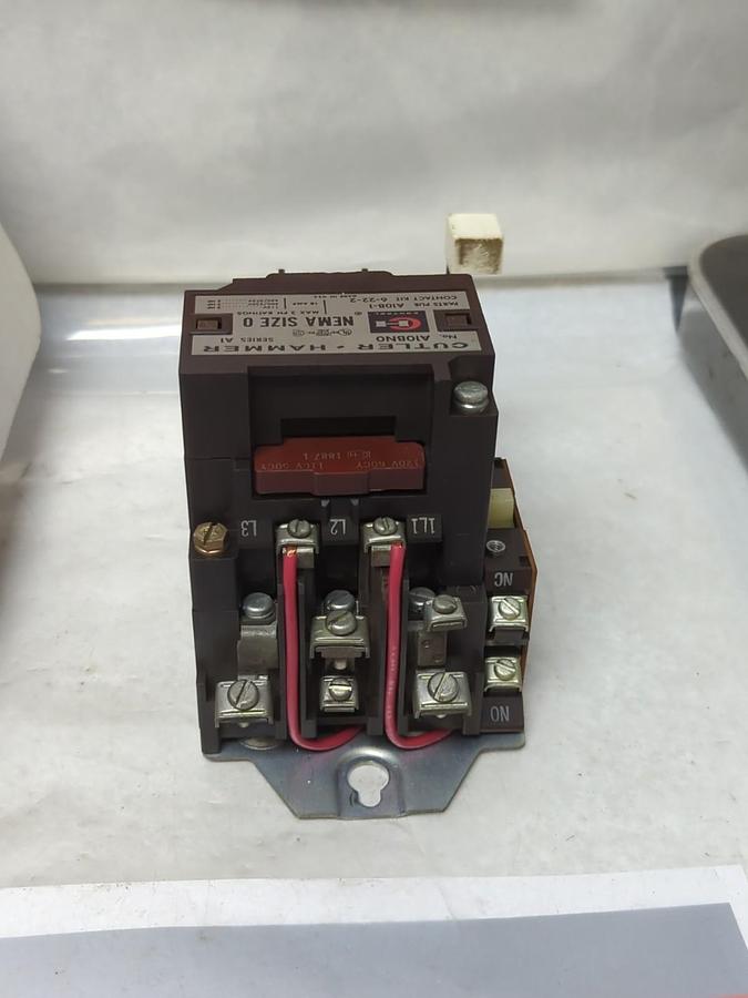 Used CUTLER-HAMMER,A10BN0,CONTACTOR 3-POLE 18 AMP SIZE 0 PRE-OWNED