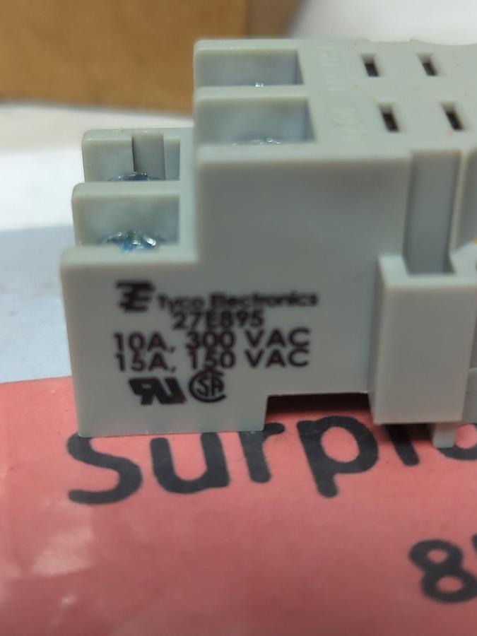 TYCO ELECTRONICS,27E895,RELAY BASE 10 AMP 300VAC PACK OF 2 PCS NOS