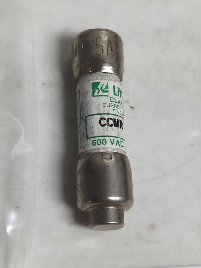 Used LITTELFUSE,CCMR15,CLASS CC 15 AMP FUSE LOT OF 6 PRE-OWNED