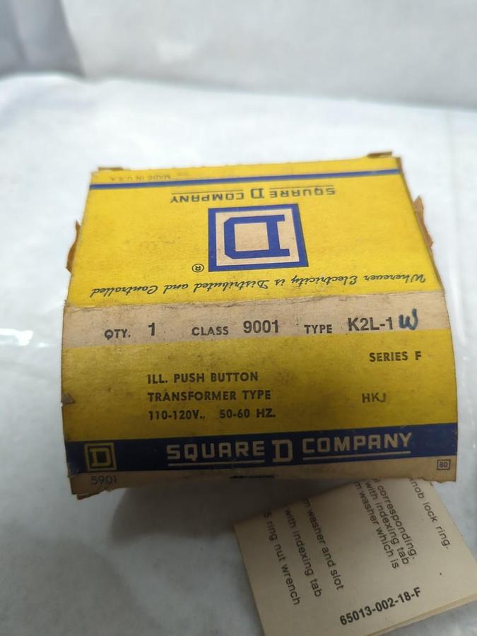 SQUARE D,9001-K2L-1W,ILLUMINATED PUSH BUTTON NOS