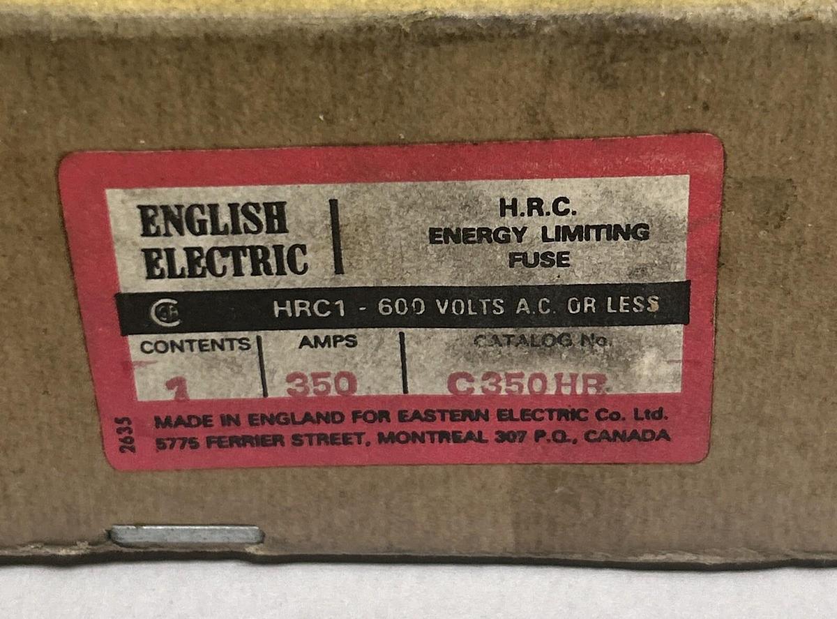 ENGLISH ELECTRIC,C350HR,FUSE 350A 600V NOS