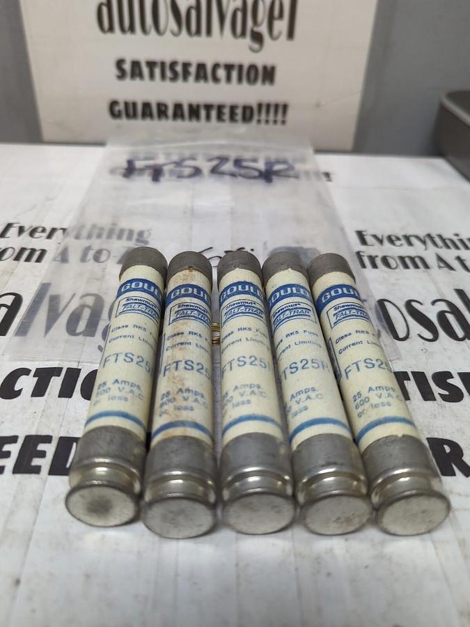 GOULD SHAWMUT,FTS25R,FALT-TRIP 25 AMP FUSES LOT OF 5 NOS