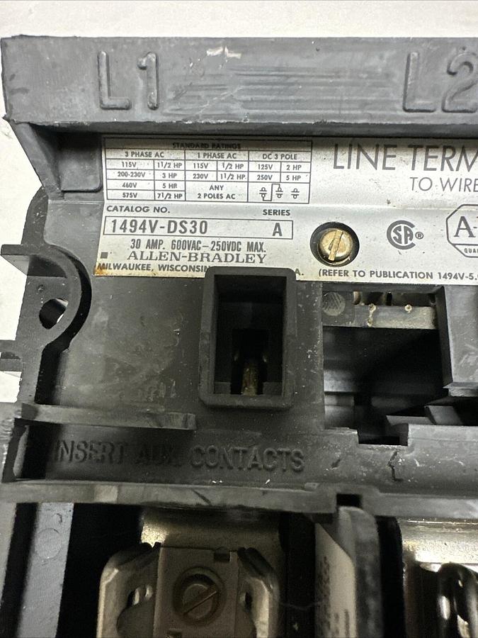 Allen-Bradley,1494V-DS30,To Wire Pull Down w/1494V-FSR633 and Pull Handle (G041)