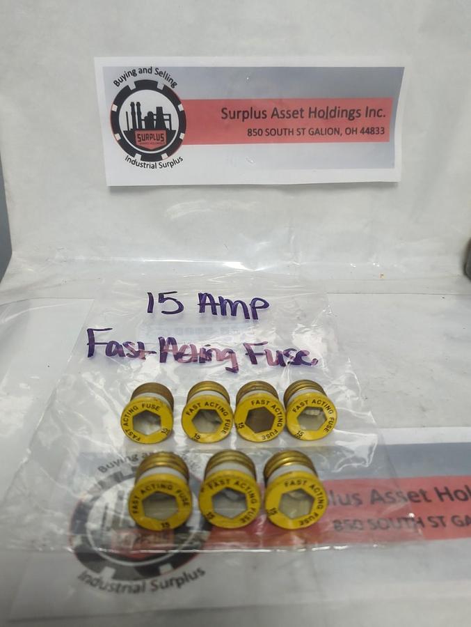 Used UNBRANDED,15 AMP,SCREW IN FUSE 15 AMP LOT OF 7 PRE-OWNED