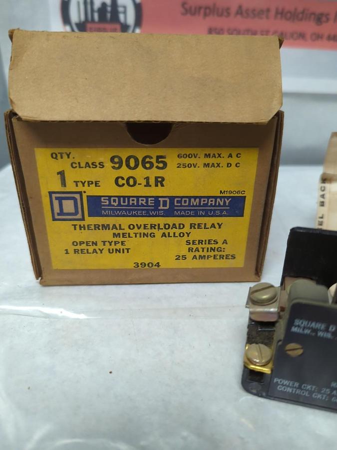 SQUARE D,9065 C0-1R,THERMAL OVERLOAD RELAY NOS